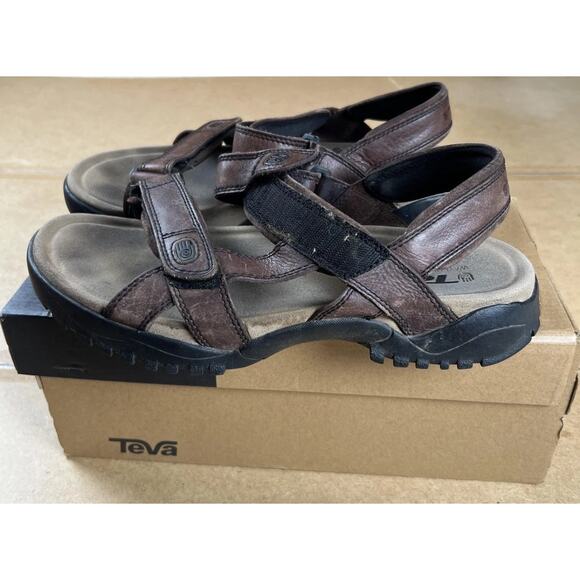 Teva Terra FI 5 Universal Sandals Mens US 12 Brown Leather Outdoor Shoes main image 4